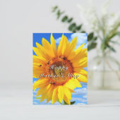 Sonnenblumen und Bienen Muttertag Postkarte (Stehend Vorderseite)