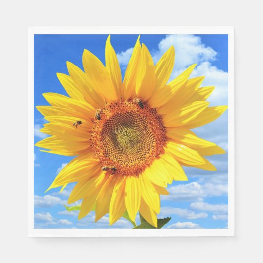 Sonnenblumen und Bienen Napkins Serviette (Vorderseite)