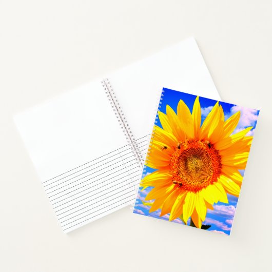Sonnenblumen und Bienen-Notebook Notizblock (Innenseite)