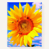Sonnenblumen und Bienen-Notebook Notizblock (Vorderseite)