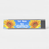 Sonnenblumen und Bienen Personalisierter Schreibti Schreibtischnamensplakette (Vorderseite )