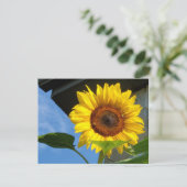 Sonnenblumen und Bienen Postkarte (Stehend Vorderseite)