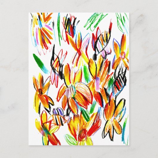 Sonnenblumen und Bienen Postkarte (Vorderseite)