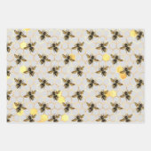 Sonnenblumen und Bienen-Serie Design Drei Geschenkpapier Set (Vorderseite 3)