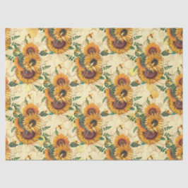 Sonnenblumen und Bienen-Serie Design Drei Seidenpapier
