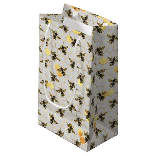 Sonnenblumen und Bienen-Serie Design fünf kleine G Kleine Geschenktüte (Vorderseite Schrägansicht)