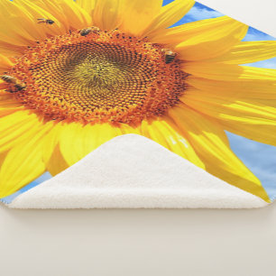 Sonnenblumen und Bienen Sherpa Blanket Sherpadecke