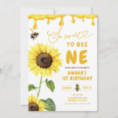 Sonnenblumen und Bienen süß zu einem ersten Geburt Einladung (Vorderseite)