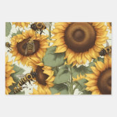 Sonnenblumen und Bienen: Tanz der Natur Geschenkpapier Set (Vorderseite 2)