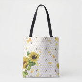 Sonnenblumen und Bienen Tasche (Vorderseite)