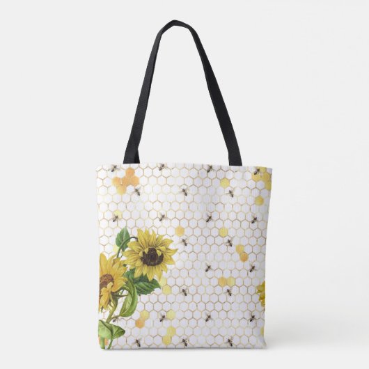 Sonnenblumen und Bienen Tasche (Rückseite)