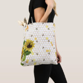 Sonnenblumen und Bienen Tasche (Von Nahem)