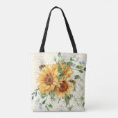 Sonnenblumen und Bienen Tasche (Rückseite)