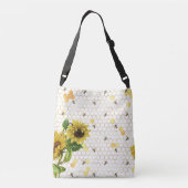 Sonnenblumen und Bienen Tragetaschen Mit Langen Trägern (Rückseite)