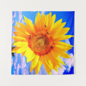 Sonnenblumen und Bienenband Wandteppich (Vorderseite (Horizontal))