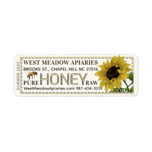 Sonnenblumen und Bienenhoney-Label gestrichen Gren