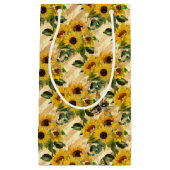 Sonnenblumen und Bienenreihe Design Sieben Kleines Kleine Geschenktüte (Vorderseite)