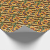 Sonnenblumen und Bienenreihen - Design 12 Geschenkpapier (Ecke)