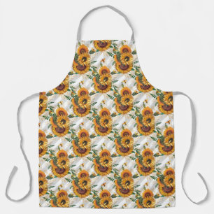 Sonnenblumen und Bienenreihen - Design 12 Schürze