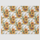 Sonnenblumen und Bienenreihen - Design 12 Seidenpapier (Vorderseite)