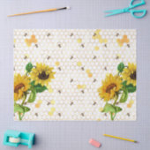Sonnenblumen und Bienenreihen - Design 8 Seidenpapier (Basteln)