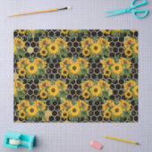 Sonnenblumen und Bienenreihen - Design Eleven Seidenpapier (Basteln)