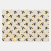 Sonnenblumen und Bienenreihen - Design fünf Geschenkpapier Set (Vorderseite 2)