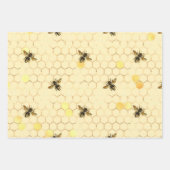 Sonnenblumen und Bienenreihen Design One Geschenkpapier Set (Vorderseite 3)