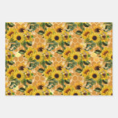 Sonnenblumen und Bienenreihen Design One Geschenkpapier Set (Vorderseite 2)