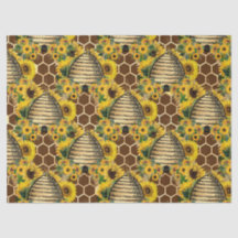 Sonnenblumen und Bienenreihen Design One