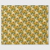 Sonnenblumen und Bienenreihen - Design Sieben Geschenkpapier (Flach)