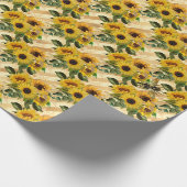 Sonnenblumen und Bienenreihen - Design Sieben Geschenkpapier (Ecke)