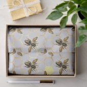 Sonnenblumen und Bienenreihen - Design Sieben Seidenpapier (Geschenk)