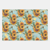 Sonnenblumen und Bienenreihen - Design Vier Geschenkpapier Set (Vorderseite 3)