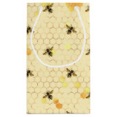 Sonnenblumen und Bienenreihen Design Vier kleine G Kleine Geschenktüte (Rückseite)