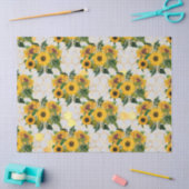 Sonnenblumen und Bienenreihen - Design Vier Seidenpapier (Basteln)