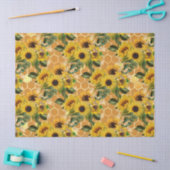 Sonnenblumen und Bienenreihen - Design zwei Seidenpapier (Basteln)