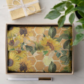 Sonnenblumen und Bienenreihen - Design zwei Seidenpapier (Geschenk)