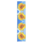 Sonnenblumen und Bienentisch Kurzer Tischläufer (Vorderseite)
