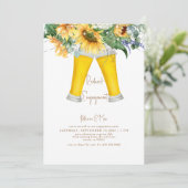 Sonnenblumen und Bierbindungspartei Einladung (Stehend Vorderseite)