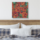 Sonnenblumen und Blättertarnung auf Leinwanddruck (Insitu (Schlafzimmer))