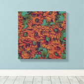 Sonnenblumen und Blättertarnung auf Leinwanddruck (Insitu (Holzboden))