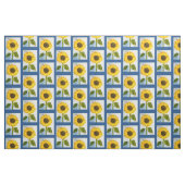 Sonnenblumen und Blau Stoff (Fat Quarter (45,7 x 55,9 cm))