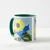 Sonnenblumen und blaue Jay Tasse (Vorderseite Links)