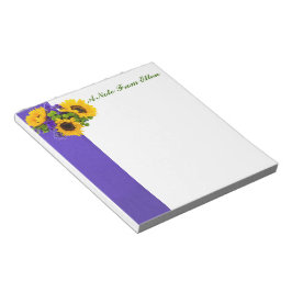 Sonnenblumen und blaue Statice Notizblock