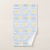 Sonnenblumen und blaue Streifen Badetuch Set (Handtuch)