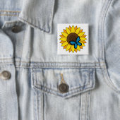 Sonnenblumen und Blauer Schmetterling Button (Beispiel)