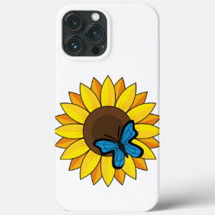 Sonnenblumen und Blauer Schmetterling Case-Mate iPhone Hülle