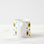 Sonnenblumen und Blauer Schmetterling Espressotasse (Rückseite)