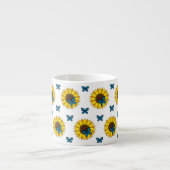 Sonnenblumen und Blauer Schmetterling Espressotasse (Vorderseite)